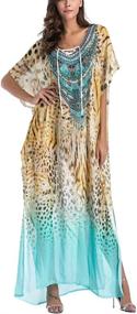 img 3 attached to 👗 Stylish White Ethnic Kaftan: Perfect Summer Women's Clothing & Swimsuits for Cover-Ups