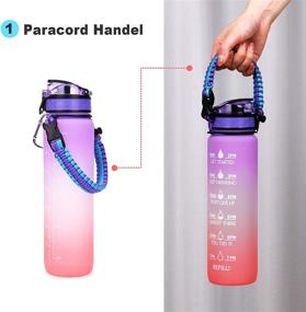 img 3 attached to 🏋️ Wongeto Purple Blue Water Bottle Shoulder Strap: Ideal for 32 oz Motivational Sports Bottles, Gym, School, Cycling, Running - Indoor and Outdoor Sports