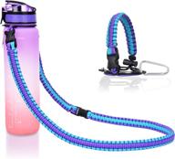 🏋️ wongeto purple blue water bottle shoulder strap: ideal for 32 oz motivational sports bottles, gym, school, cycling, running - indoor and outdoor sports logo