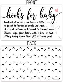 img 3 attached to 📚 Adorable Sweet Heart Themed Baby Shower Invitation Inserts - 50 Charming Books Request Cards