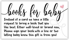 img 2 attached to 📚 Adorable Sweet Heart Themed Baby Shower Invitation Inserts - 50 Charming Books Request Cards