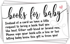 img 4 attached to 📚 Adorable Sweet Heart Themed Baby Shower Invitation Inserts - 50 Charming Books Request Cards