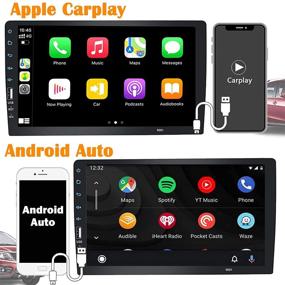 img 1 attached to 🚗 Автомобильный стереоресивер Binize 9 дюймов один DIN с поддержкой Apple Carplay, Android Auto и сенсорным экраном | Мультимедийный MP5 плеер с Bluetooth, поддержкой FM/AM, входом для обратной камеры и управлением с кнопки на руле.