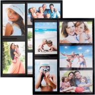 magnetic picture collage frame: wind & sea, 2-pack, black - perfect for refrigerator logo