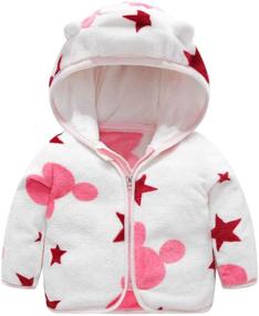 img 1 attached to 🧸 Voopptaw Kids Bear Ears Coral Fleece Hooded Zipper Jacket Outerwear