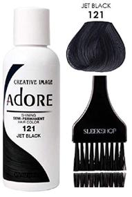 img 1 attached to 🖤 ADORE Creative Image Shining SEMI-PERMANENT Hair Color - Stylist Kit | No Ammonia, No Peroxide, No Alcohol Haircolor Dye (121 Jet Black)