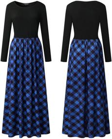 img 1 attached to 👗 MEROKEETY Women's Plaid Maxi Dress with Long Sleeves and Flattering Empire Waist - Full-Length