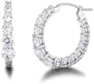 💎 stunning fancime sterling silver inside out cz hoop earrings - white gold plated, 1 inch diameter logo