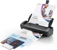 🖨️ plustek ad480 - windows-compatible desktop scanner with 20 page paper feeder and exclusive card slot for card and document scanning logo
