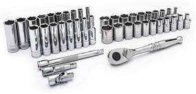 img 4 attached to SATA 43-piece Ratchet Accessories Set for Standard Applications