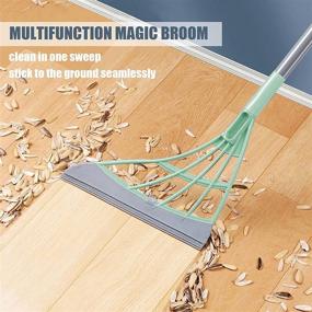 img 2 attached to 🧹 2 Pack Multifunction Magic Broom: Indoor Silicone Sweeper, Floor Squeegee, and Pet Hair Sweeping Brush in GN+GY