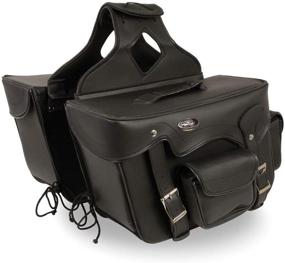 img 2 attached to Milwaukee Leather SH66602 Zip-Off Double Pocket Studded PVC Throw Over Motorcycle Saddlebags - Universal Fit