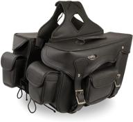 milwaukee leather sh66602 zip-off double pocket studded pvc throw over motorcycle saddlebags - universal fit логотип