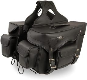 img 4 attached to Milwaukee Leather SH66602 Zip-Off Double Pocket Studded PVC Throw Over Motorcycle Saddlebags - Universal Fit