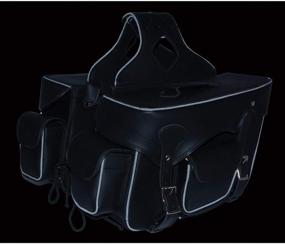 img 1 attached to Milwaukee Leather SH66602 Zip-Off Double Pocket Studded PVC Throw Over Motorcycle Saddlebags - Universal Fit