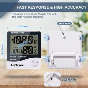 img 1 attached to 🌡️ Monitor Your Indoor Environment with AikTryee Digital Thermometer and Hygrometer