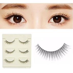 img 1 attached to Natural Eyelashes Reusable Japanese Transparent