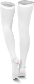 img 2 attached to 🧦 Thigh High Compression Stockings: Unisex Ted Hose Socks for Moderate Level Support (15-20 mmHg)