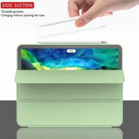 img 3 attached to 📱 ZryXal Case for iPad Air 4 10.9 Inch 2020 - iPad Air 4th Gen Case + Pencil Holder (2nd Gen), Protective Cover + Charging Attachment [Supports Touch ID] in Matcha Green