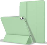 📱 zryxal case for ipad air 4 10.9 inch 2020 - ipad air 4th gen case + pencil holder (2nd gen), protective cover + charging attachment [supports touch id] in matcha green logo