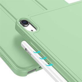 img 2 attached to 📱 ZryXal Case for iPad Air 4 10.9 Inch 2020 - iPad Air 4th Gen Case + Pencil Holder (2nd Gen), Protective Cover + Charging Attachment [Supports Touch ID] in Matcha Green