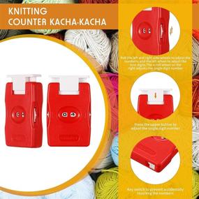 img 2 attached to 🧶 2-Piece Kacha-Kacha Knitting Counter - Plastic Needle Marking Tool for Knitting and Crochet Stitch Counting, Red