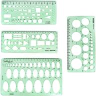 📐 bronagrand 4pcs clear green measuring templates: perfect stencils for drawing, drafting and building work in office and school logo