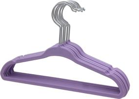 img 1 attached to 🪖 Space-Saving BriaUSA Kids Baby Clothes Hangers: Ultra Slim & Sturdy Purple Steel Hooks – Set of 10