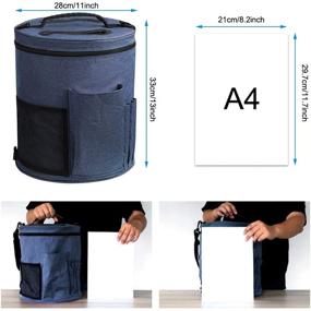 img 3 attached to 🧶 SumDirect Knitting Bag: Portable Yarn Organizer Tote for Projects, Needles, Hooks, Manuals, and More (Blue) - All-in-One Storage Solution