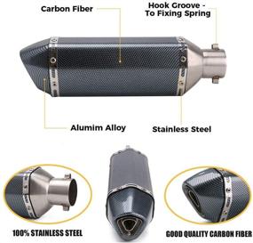 img 3 attached to 🔥 Carbon Fiber Exhaust Muffler with Removable DB Killer - 1.5-2" Inlet for Street/Sport Motorcycles and Scooters - Fits 38-51mm Diameter Exhaust Pipes