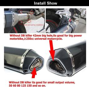 img 2 attached to 🔥 Carbon Fiber Exhaust Muffler with Removable DB Killer - 1.5-2" Inlet for Street/Sport Motorcycles and Scooters - Fits 38-51mm Diameter Exhaust Pipes