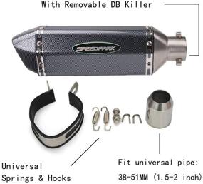 img 4 attached to 🔥 Carbon Fiber Exhaust Muffler with Removable DB Killer - 1.5-2" Inlet for Street/Sport Motorcycles and Scooters - Fits 38-51mm Diameter Exhaust Pipes