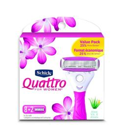 img 3 attached to 💁 Schick Quattro Ultra Smooth Razor Blade Refills for Women Value Pack, 10 Count: The Ultimate Shaving Solution