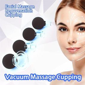 img 2 attached to 🔅 Black Glass Facial Cupping Set - Silicone Vacuum Suction Massage Cups for Anti Cellulite Lymphatic Therapy on Eyes, Face and Body (4 Pieces)