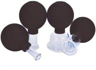 🔅 black glass facial cupping set - silicone vacuum suction massage cups for anti cellulite lymphatic therapy on eyes, face and body (4 pieces) logo