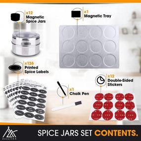 img 3 attached to 🌶️ Organize Your Spices with Style: Premium Magnetic Spice Rack Wall Mount – Stainless Steel Organizer with 12 High-Strength Magnetic Spice Jars & Labels