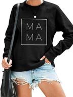 👚 egelexy mama sweatshirt: comfortable letter print mom life blouse tops for casual style logo