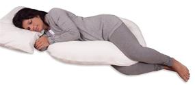 img 2 attached to 👶 Compact Side Sleeper Pregnancy Pillow - Leachco Snoogle Mini Chic Jersey - Ivory