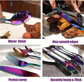 img 2 attached to Colorful Stainless Silverware Tableware Dinnerware