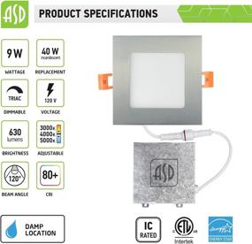 img 3 attached to 💡 ASD 4 Inch Ultra Thin Square LED Recessed Lighting for Industrial Electrical Use