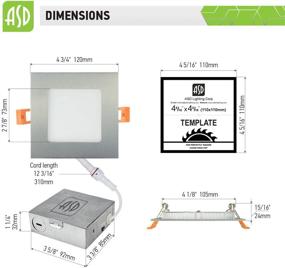 img 2 attached to 💡 ASD 4-дюймовая сверхтонкая квадратная светильник со встроенным LED-подсветкой для промышленного использования