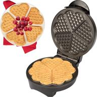 heart waffle maker - non-stick waffle griddle with browning control - make 5 heart-shaped waffles - perfect holiday gift for loved ones логотип