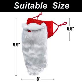 img 3 attached to 🎅 Beard Santa Christmas Face Mask Costume: Red Xmas Navidad Gift for Men & Women - Designer Cloth, Breathable & Reusable with Adjustable Nose Wire - Cubre Bocas Comfortable Fabric