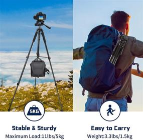 img 3 attached to 📷 67” Lightweight Aluminum Camera Tripod Stand with Remote & Phone Mount for DSLR/SLR - Compatible with Canon Nikon, Portable Bag Included