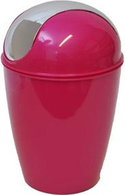 img 3 attached to 💕 Evideco 6518150 Pink Round Bath Floor Trash Can Waste Bin - Small Size - Stylish and Convenient