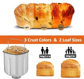 img 2 attached to 🍞 AOLIER Bread Maker Machine: 14-in-1 Gluten-Free & Homemade Setting, 2LB Capacity, Non-Stick Pan, 2 Loaf Sizes & 3 Crust Colors, Reserve & Keep Warm, Recipe Booklet Included (White)