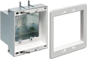 img 1 attached to Arlington Industries TVBS505-1 TVBS505 Recessed Outlet Wall Plate Kit, 2-Gang, White: Enhance Your Home Entertainment Setup with a Seamless and Stylish Solution