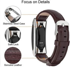 img 3 attached to 📿 MIJOBS Fitbit Inspire HR/ Inspire 1 Strap - Premium Stainless Steel Leather Metal Replacement Band for Women and Men