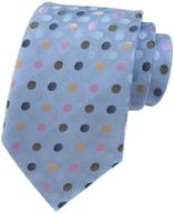 🎀 elfeves silk tie, blue green polka dot jacquard woven classic necktie for formal attire logo