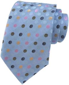 img 2 attached to 🎀 Elfeves Silk Tie, Blue Green Polka Dot Jacquard Woven Classic Necktie for Formal Attire
